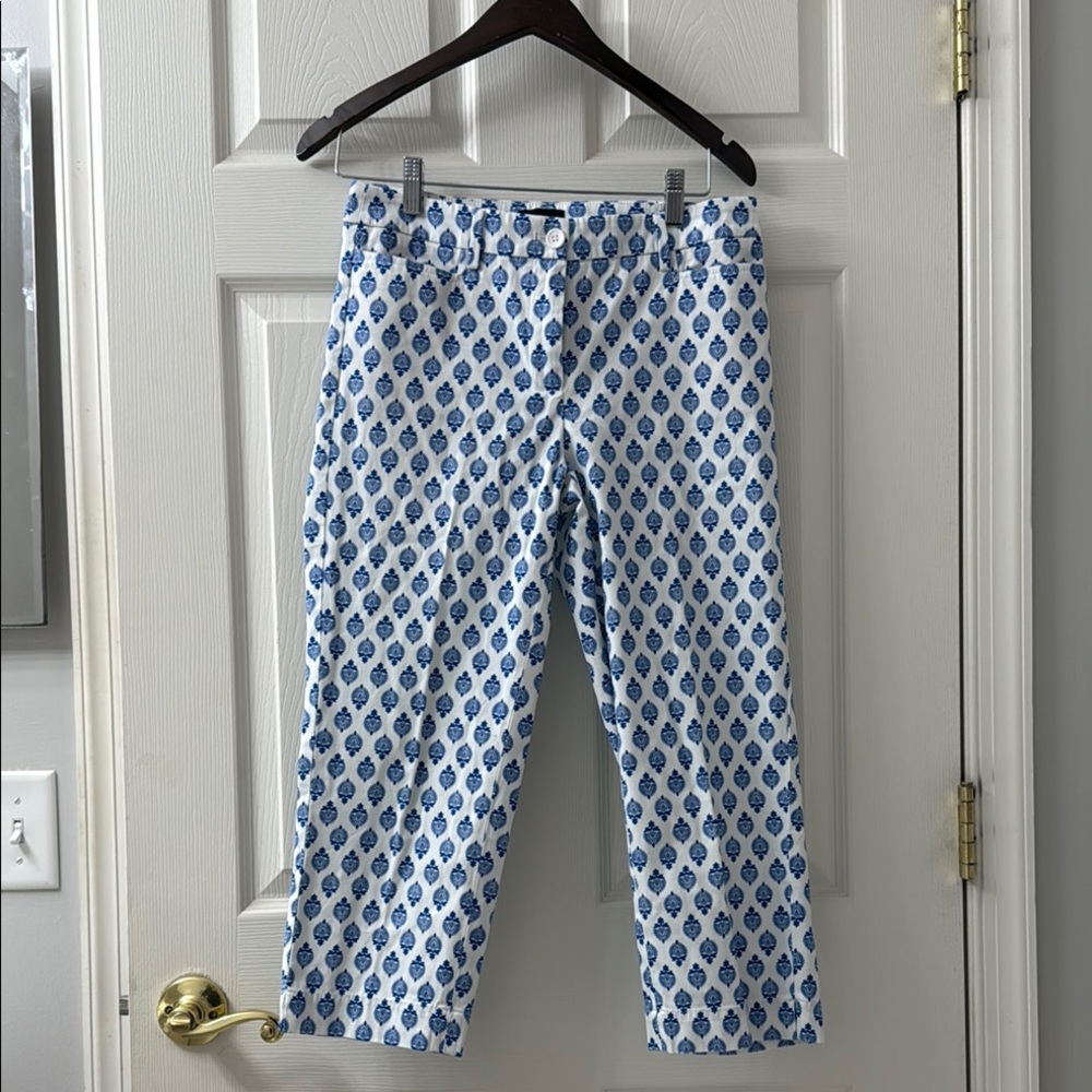 Talbot “perfect skimmer”Blue and White Patterned Pants size 2